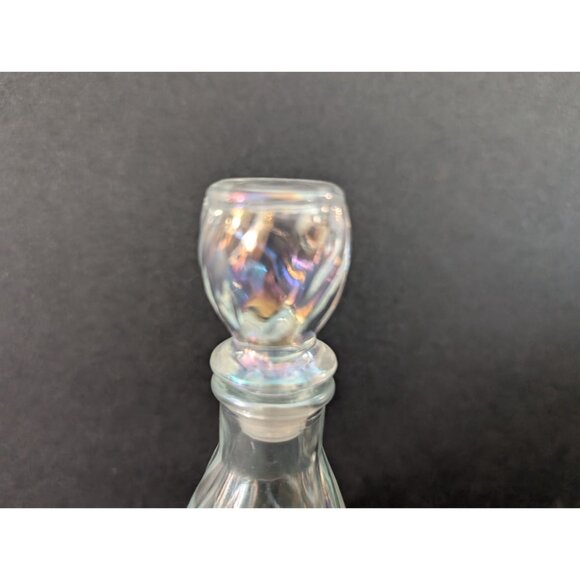 Vintage Iridescent Swirl Glass Perfume Bottle With Stopper - Picture 4 of 6